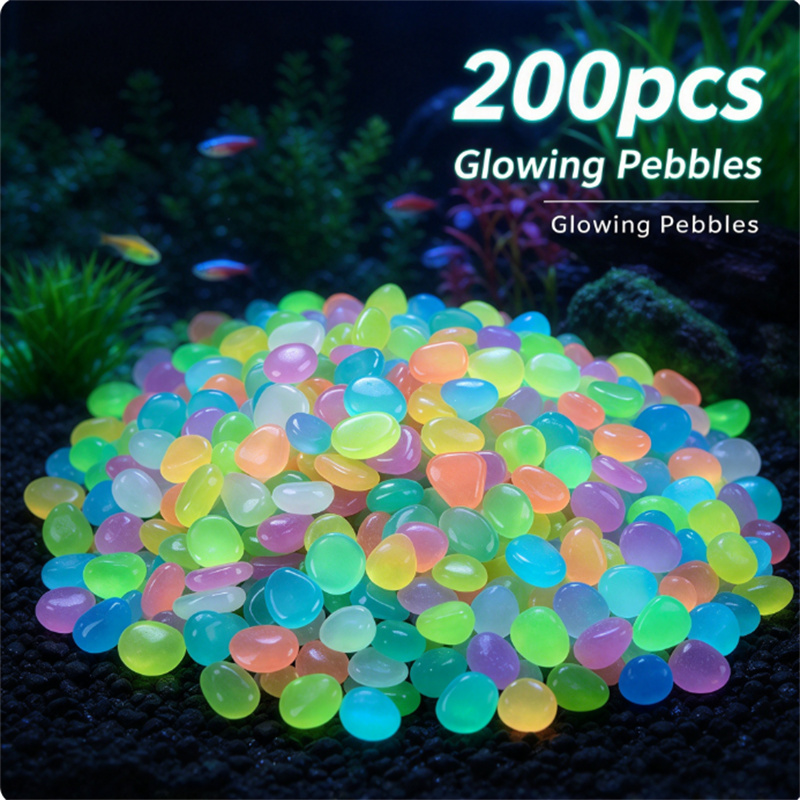 Aquarium Plants - 200pcs 1cm glow in dark pebbles