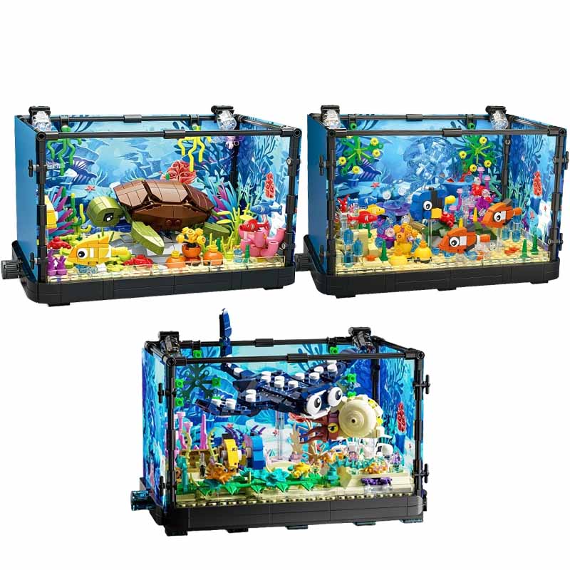 Fish Aquarium Home - Fish Tank Building Block Set with