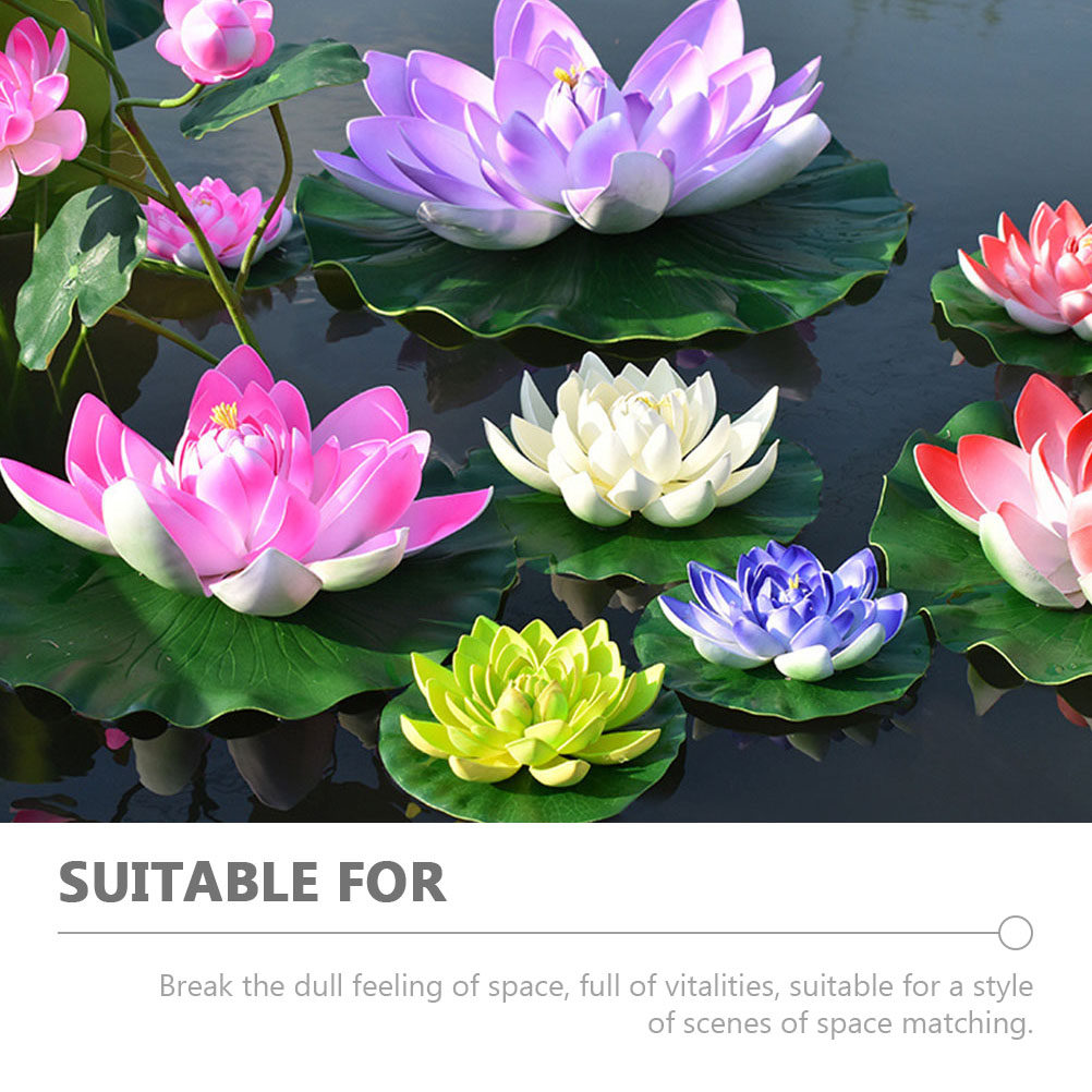 8Pcs Simulation Lotus Floating - đánh giá và giá Aquarium Plants