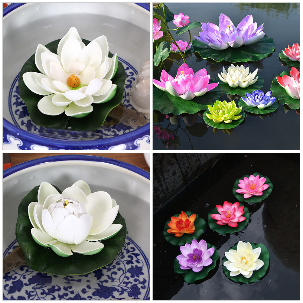 8Pcs Simulation Lotus Floating - đánh giá và giá Aquarium Plants