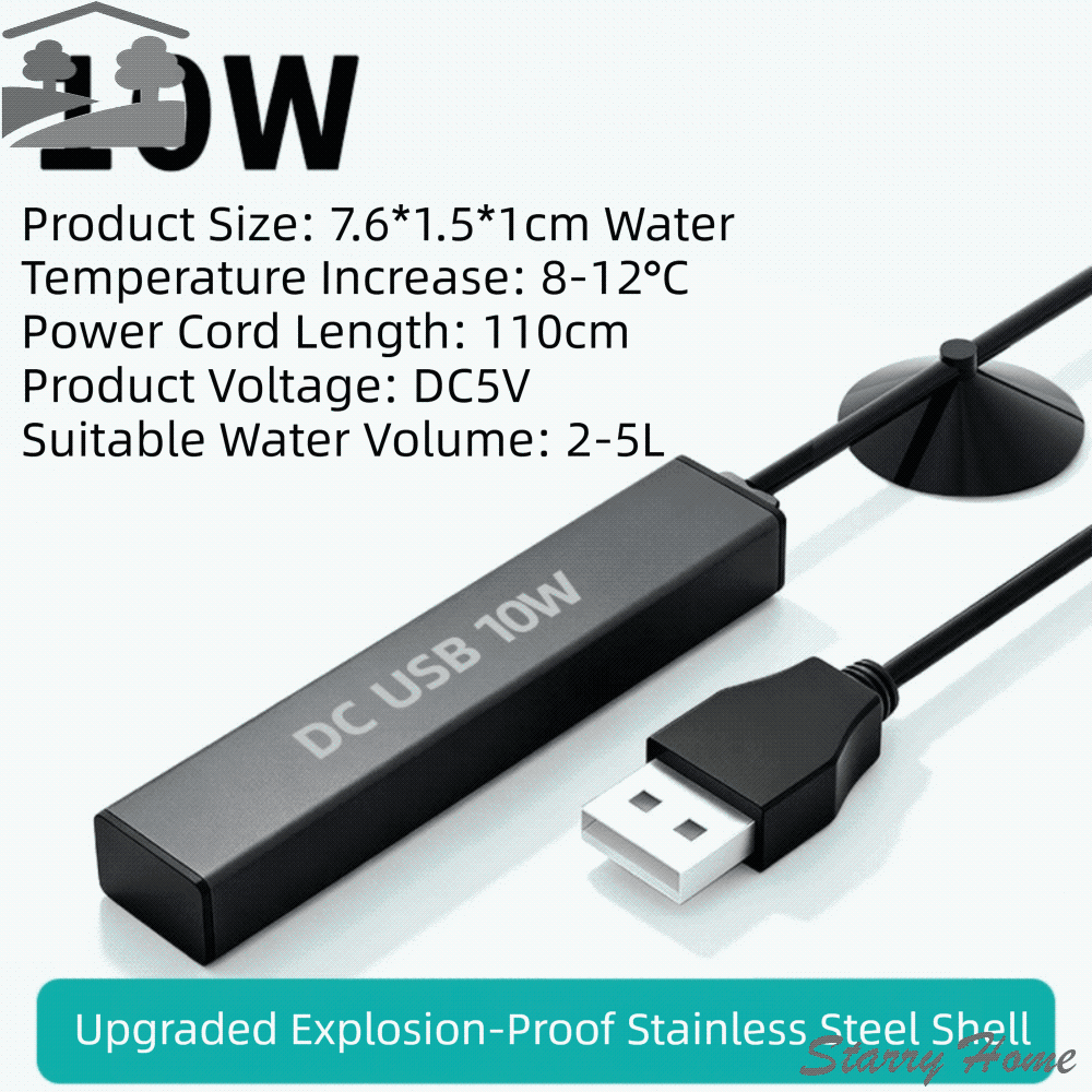5/10W Mini USB Aquarium Heater - đánh giá và giá Fish Tank Heater