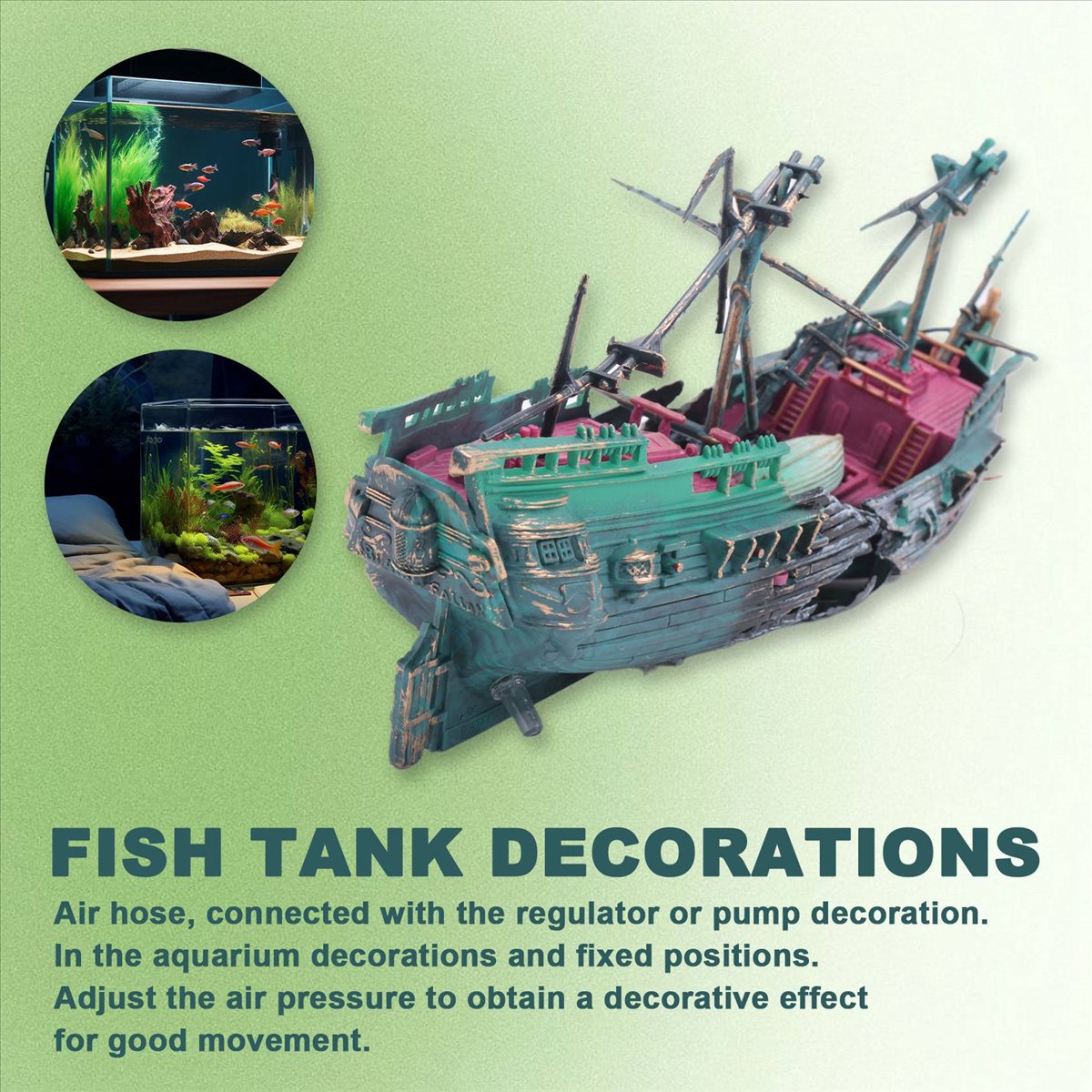【ABFS】Large Aquarium Shipwreck - đánh giá và giá Aquarium Decor