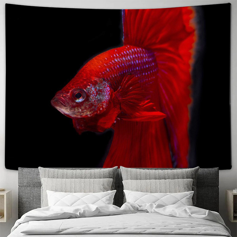 Vibrant Red Betta Fish Tapestr - đánh giá và giá Aquarium Fish Betta